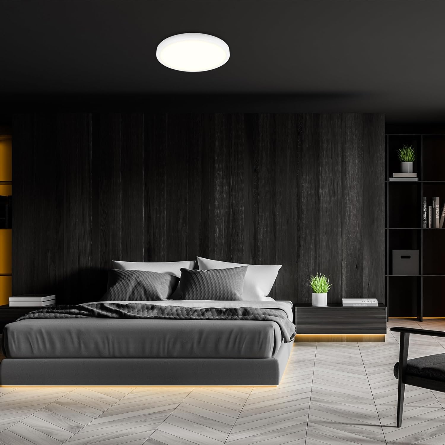 BRILONER - Smart LED Ceiling Light, Wifi LED Ceiling Light, Dimmable, Adjustable Colour Temperature, Colourful Colours, Lamp, Voice Control, Living Room Lamp, Bedroom Lamp, 270 X 60 Mm image number 3