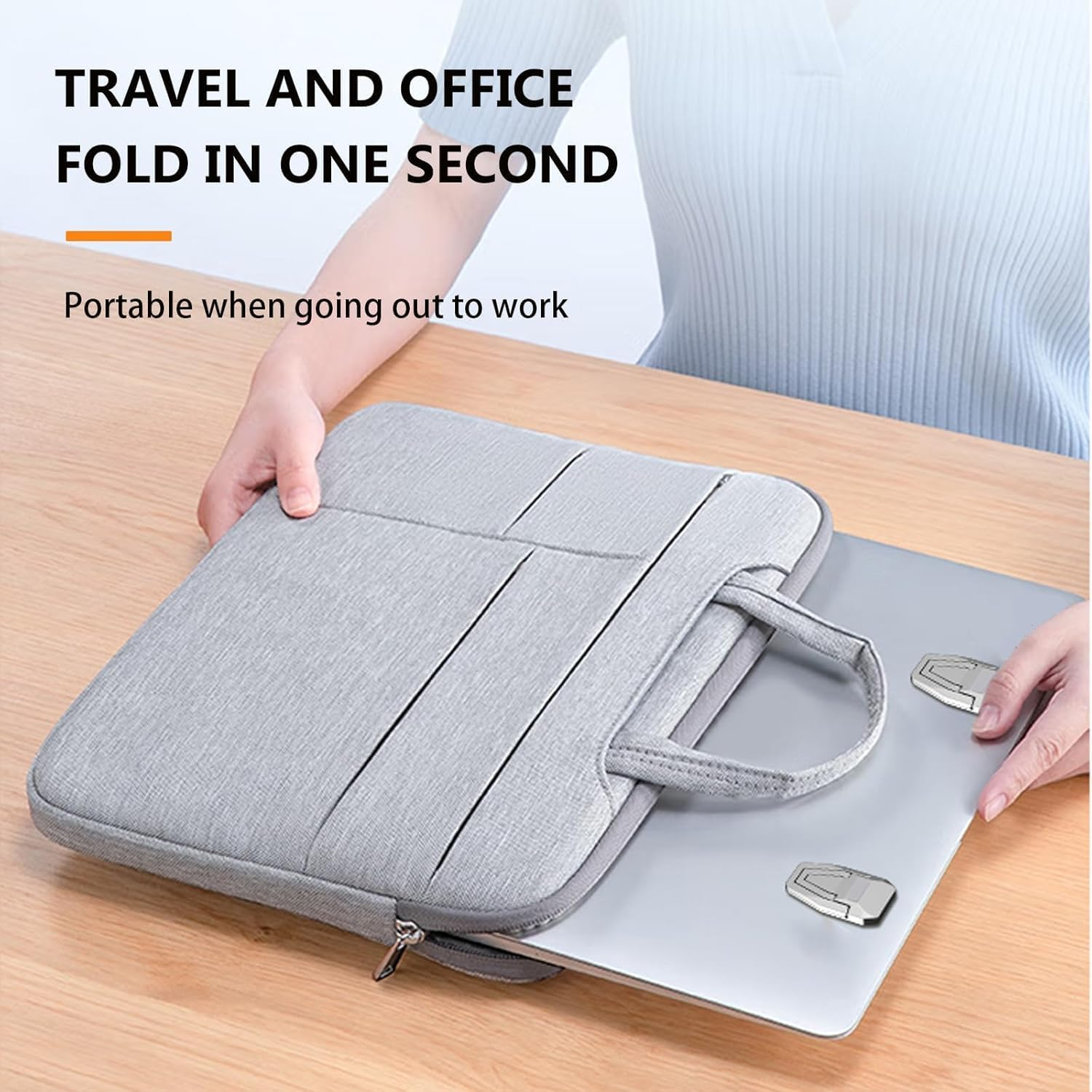 Zinc Alloy Computer Keyboard Stand for Desk, Foldable Keyboard Riser with 2 Angle Adjustable, Self-Adhesive Invisible Laptop Stand for Desk, Mini Portable Keyboard Lift (Silver, One Size)