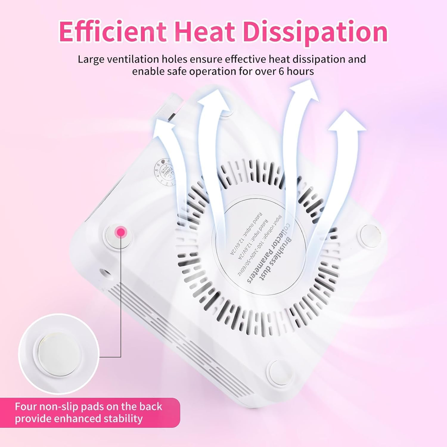 BQAN Nail Dust Collector Portable 4200RPM Vacuum with Reusable Filter for Acrylic Drilling Dust Beginner Friendly Small Manicure Tool image number 6