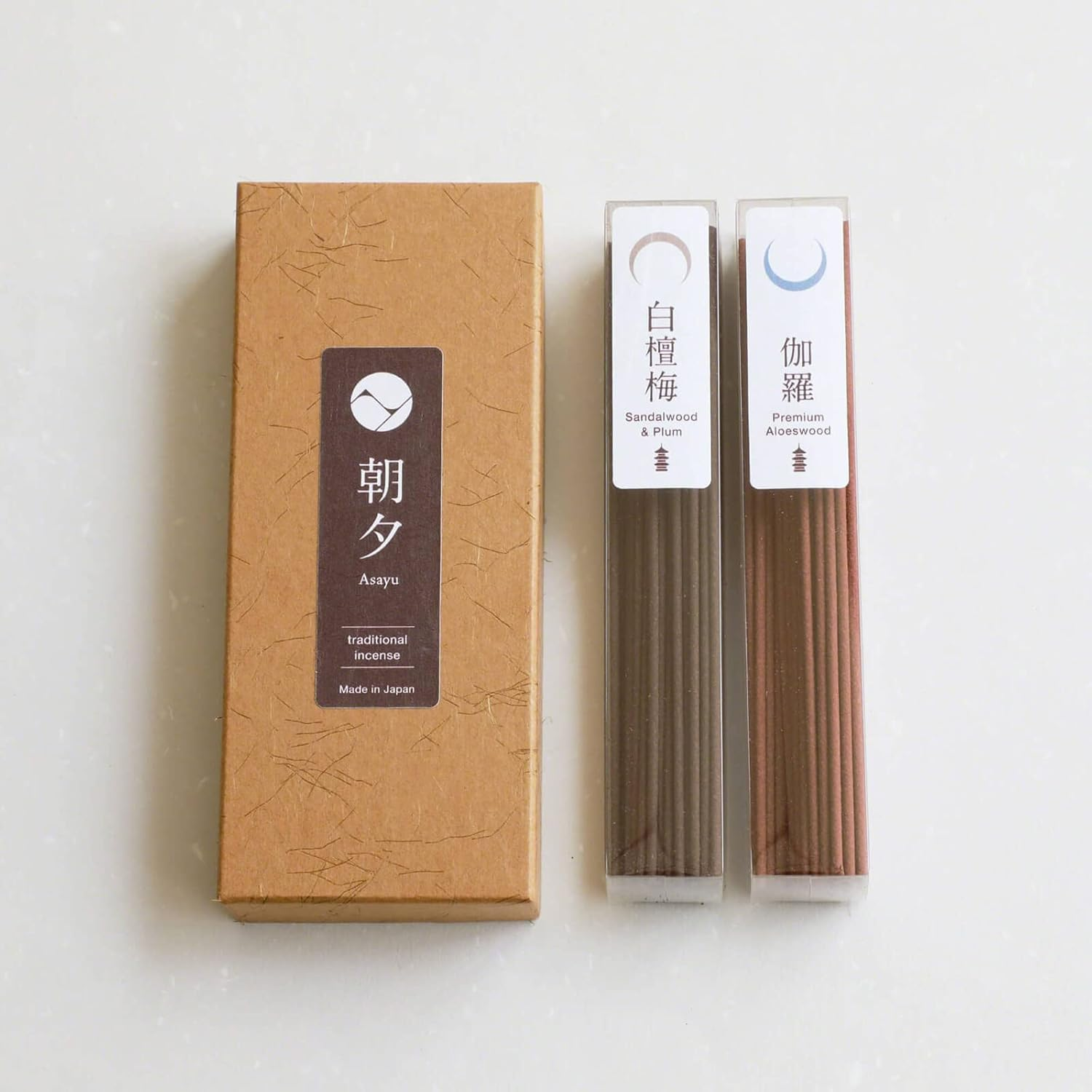 Asayu Japan Traditional Incense Sticks Buddhist Temple Scent Set (Sandalwood+Plum Blend and Premium Aloeswood), Made in Japan Quality 2-In-1 Incense Kit - Temple Incense Set image number 6