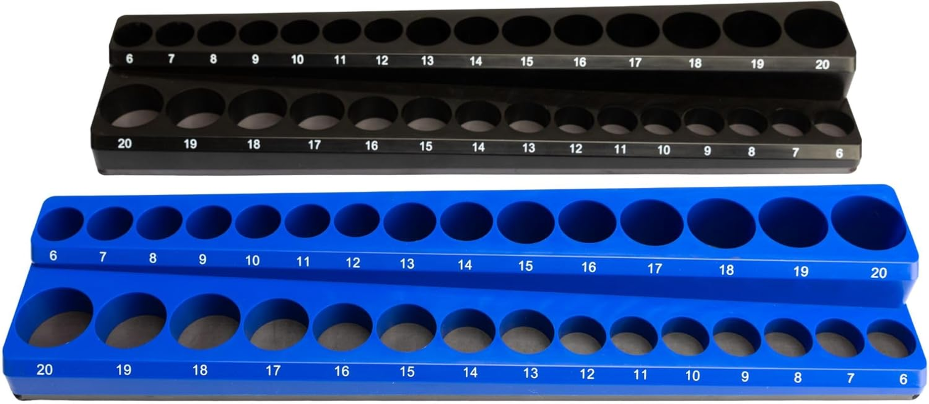 Magnetic 1/2&rdquo; Socket Organiser, Shallow Socket & Adapter Holder Kit, Socket Trays, Holds 19Pcs Sockets & Adapter (Sockets Not Included), Best Tool Storage Solution (Blue, 1/2"-19 Slots) image number 3