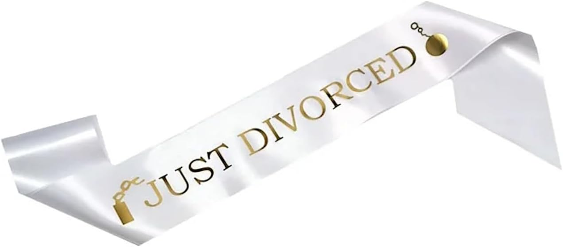 Just Divorced Party Sash White Funny Divorce Gift Decorations Supplies