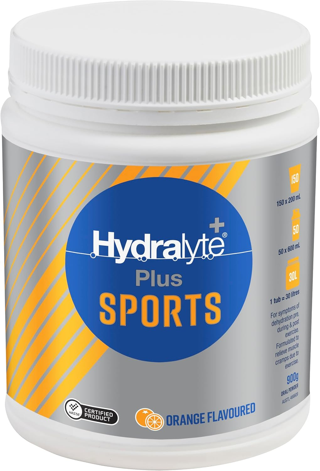 Hydralyte plus Sports Orange Flavoured Powder 900G image number 4