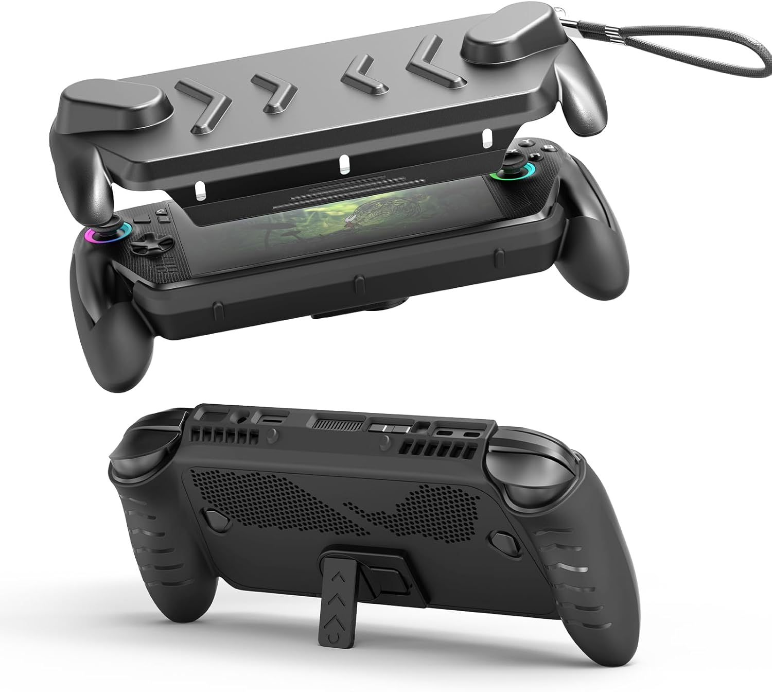 EJGAME Full Protective Case Cover Compatible with ASUS ROG Xbox Ally/Ally X,Protective Case with Detachable Front Shell,Frosted Anti-Slip Handheld Design-Black image number 1