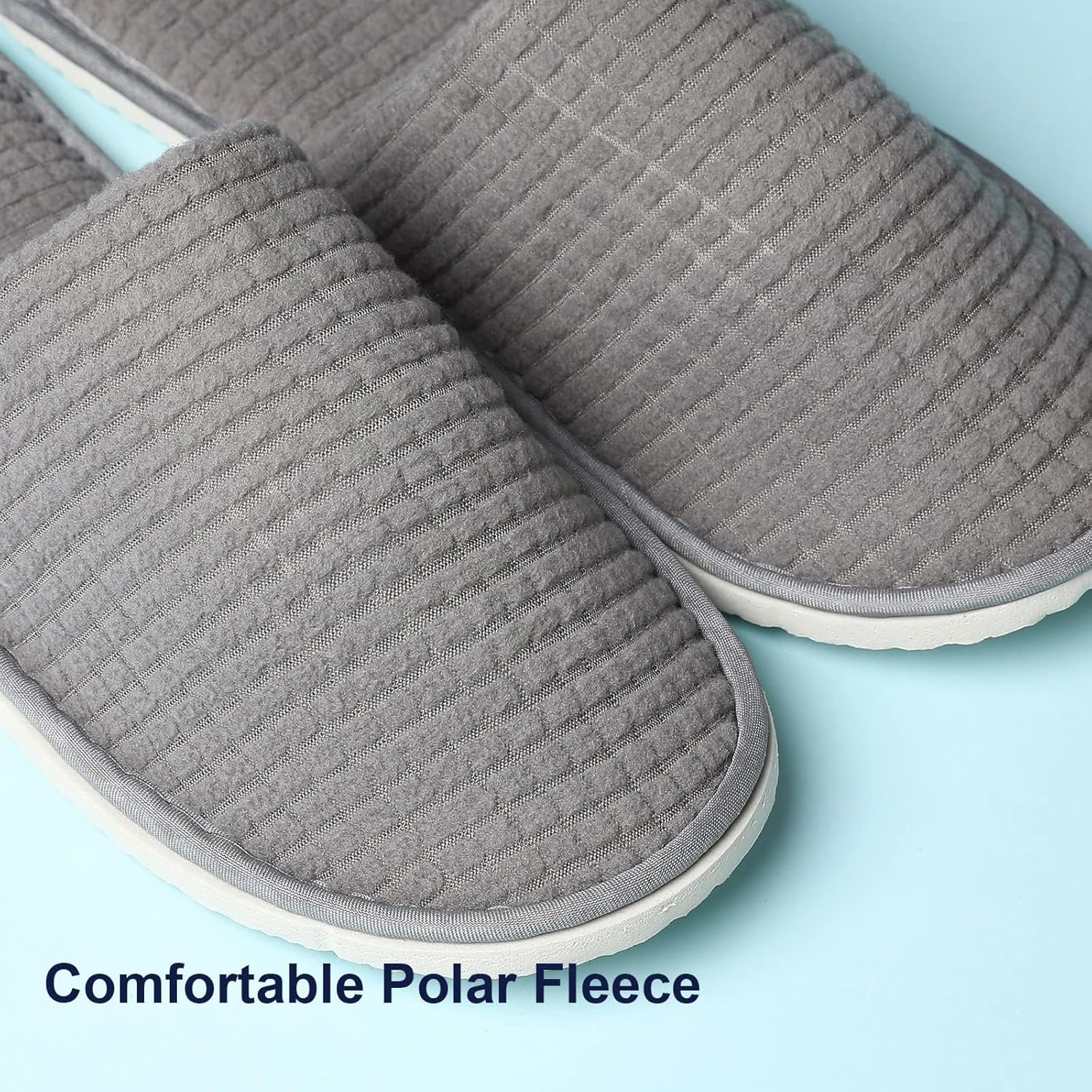 12 Pairs Disposable SPA Slippers for Guests, Soft Hotel Slippers Polar Fleece, Washable Reusable House Slippers Unisex,For Wedding Party Bedroom Travel image number 1