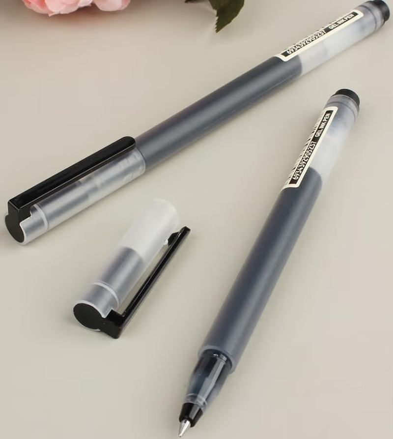 10 Pcs 0.5Mm Black Smooth Gel Fineliner Rollerball Pens Extra Large Ink Capacity Fine Ball Point Black Ink Use for School Office Writing Drawing Sketching image number 3