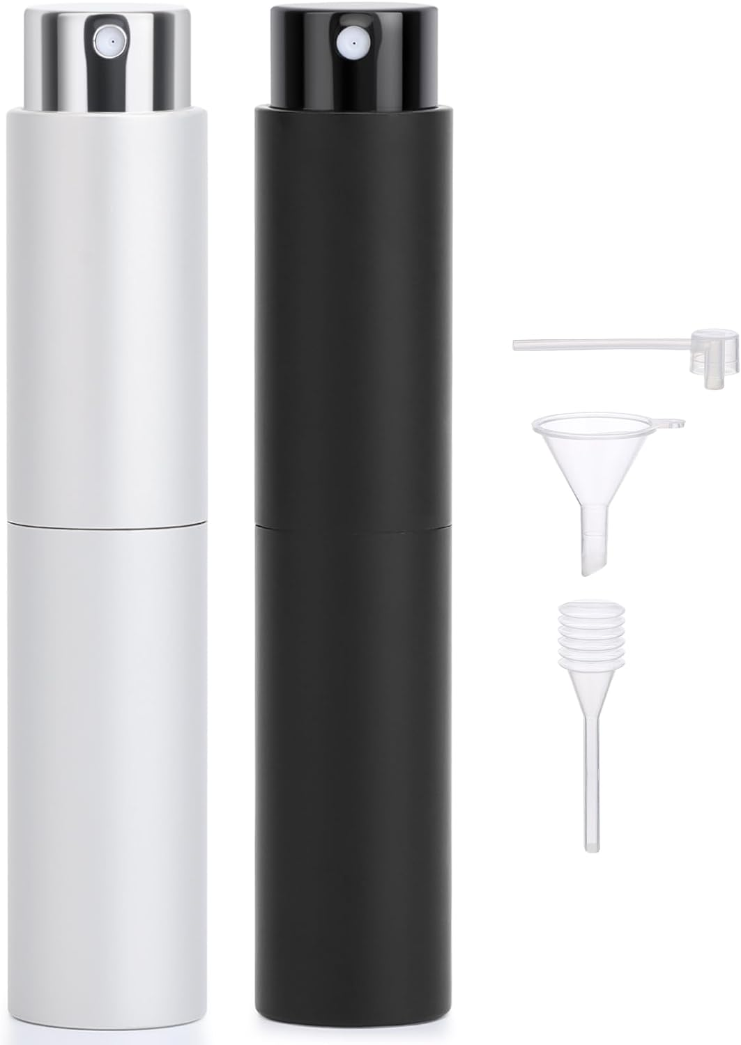 Segbeauty Travel Perfume Refillable Bottle, Perfume Atomiser, 2Pcs 10Ml Scent Perfume Dispenser, Portable Perfume Spray Bottle, Perfume Container Leakproof for Party, Date (Black, Blue)