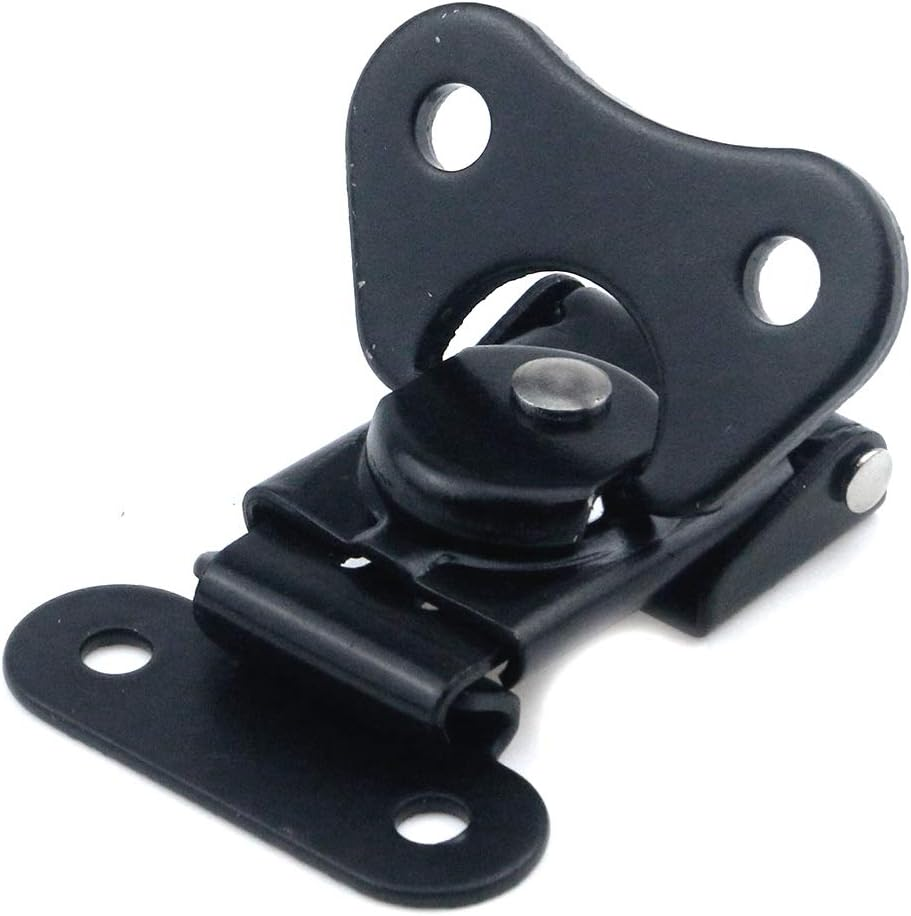 My MIRONEY 4-Pack Black Spring Loaded Butterfly Twist Latch and Keeper Metal Hardware Toggle Clamp Hasp Box Chest Closure with Screws for Flight Case,1.97" X 1.5"