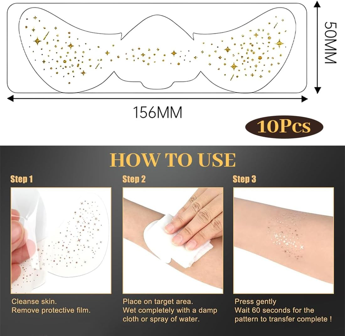 JYNVO Glitter Freckles Tattoo 10 Glitter Freckles Tattoos (Fits Party, Make-Up, Make up Users)