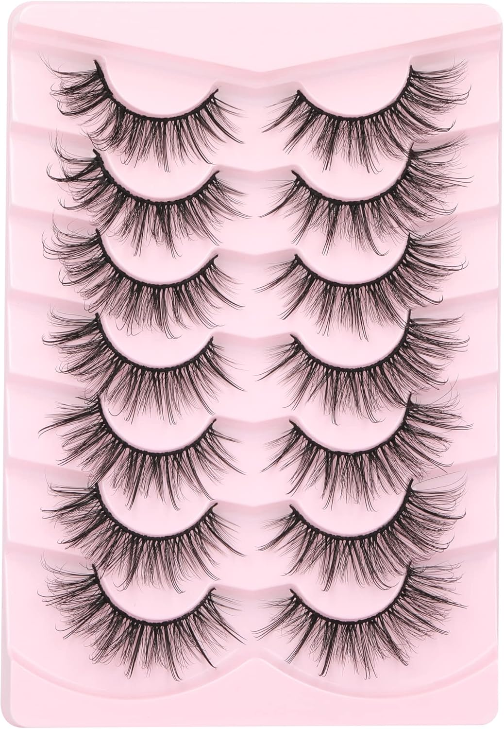 Geeneiya Lashes Wispy Mink Natural Eyelashes Spikes Lash Extensions Look Fluffy False Eyelashes 18Mm Long Strip Lashes Cat Eye Eyelashes Fairy Look 7 Pairs Multipack image number 2