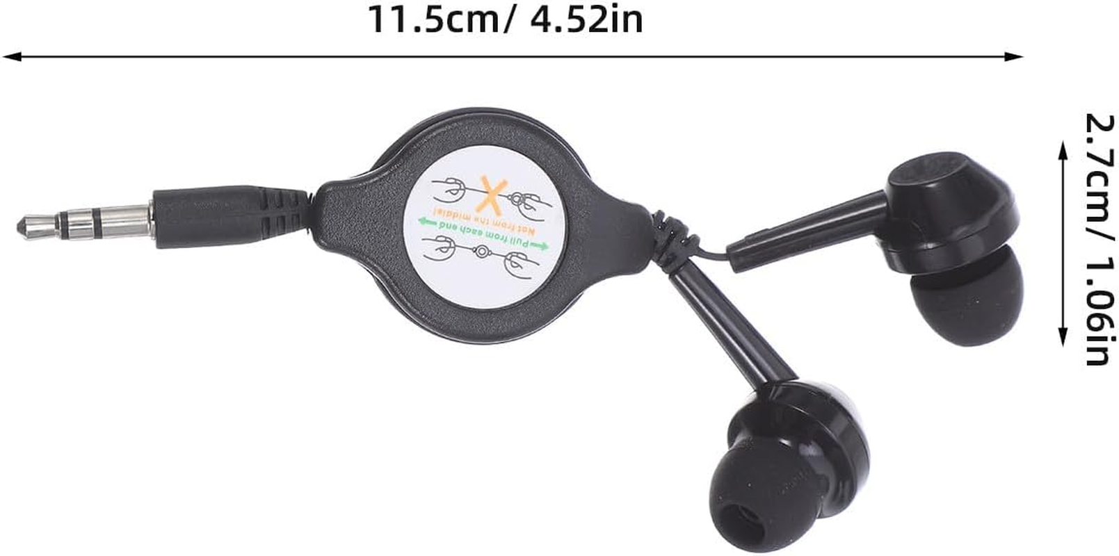 DOITOOL 2Pcs Double-Pull Retractable Earphones Wired Ear Design for Work Study Travel USB Charging for Portable Use image number 3