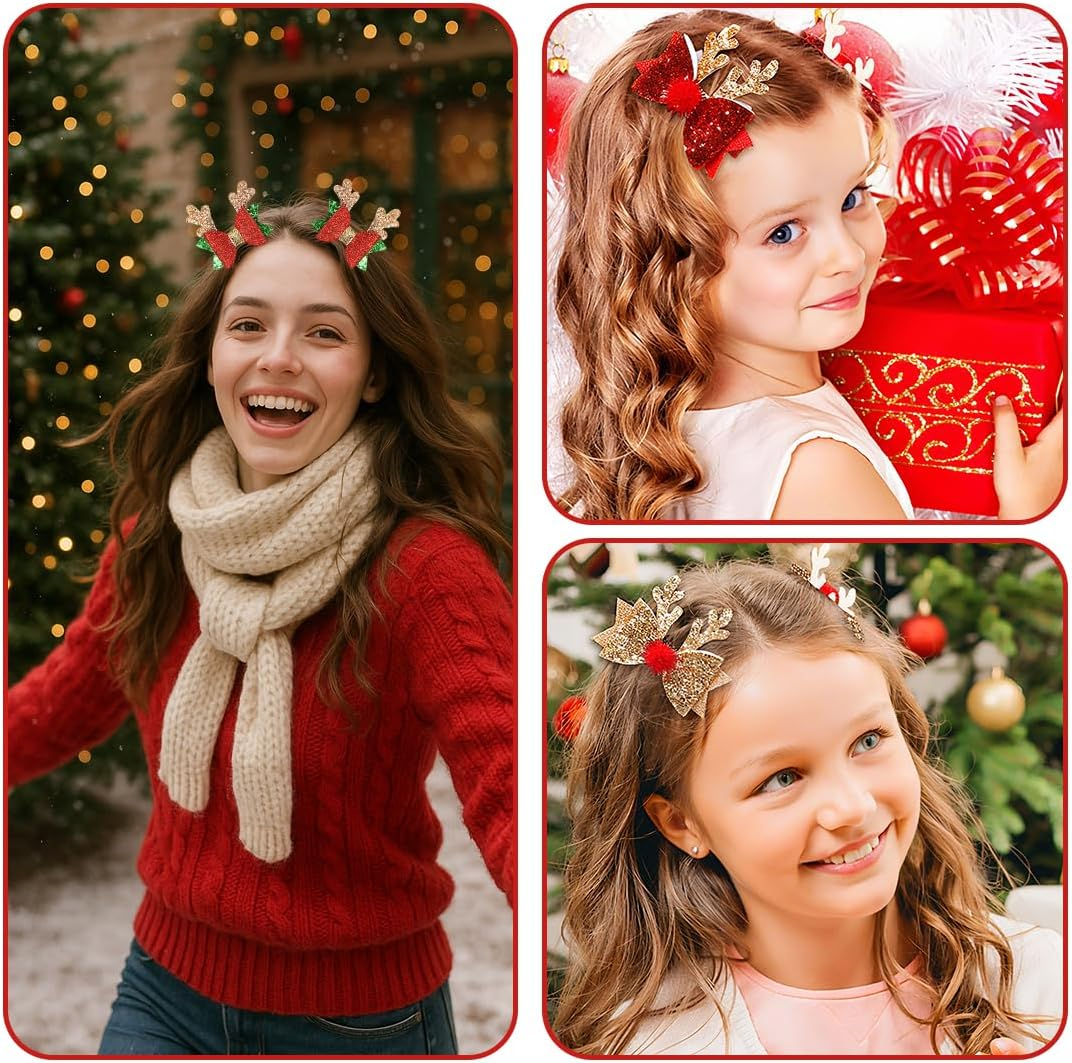 Luliyldj 3 Pairs of Christmas Hair Accessories, Hair Clips Girls, Hair Clip Christmas image number 3
