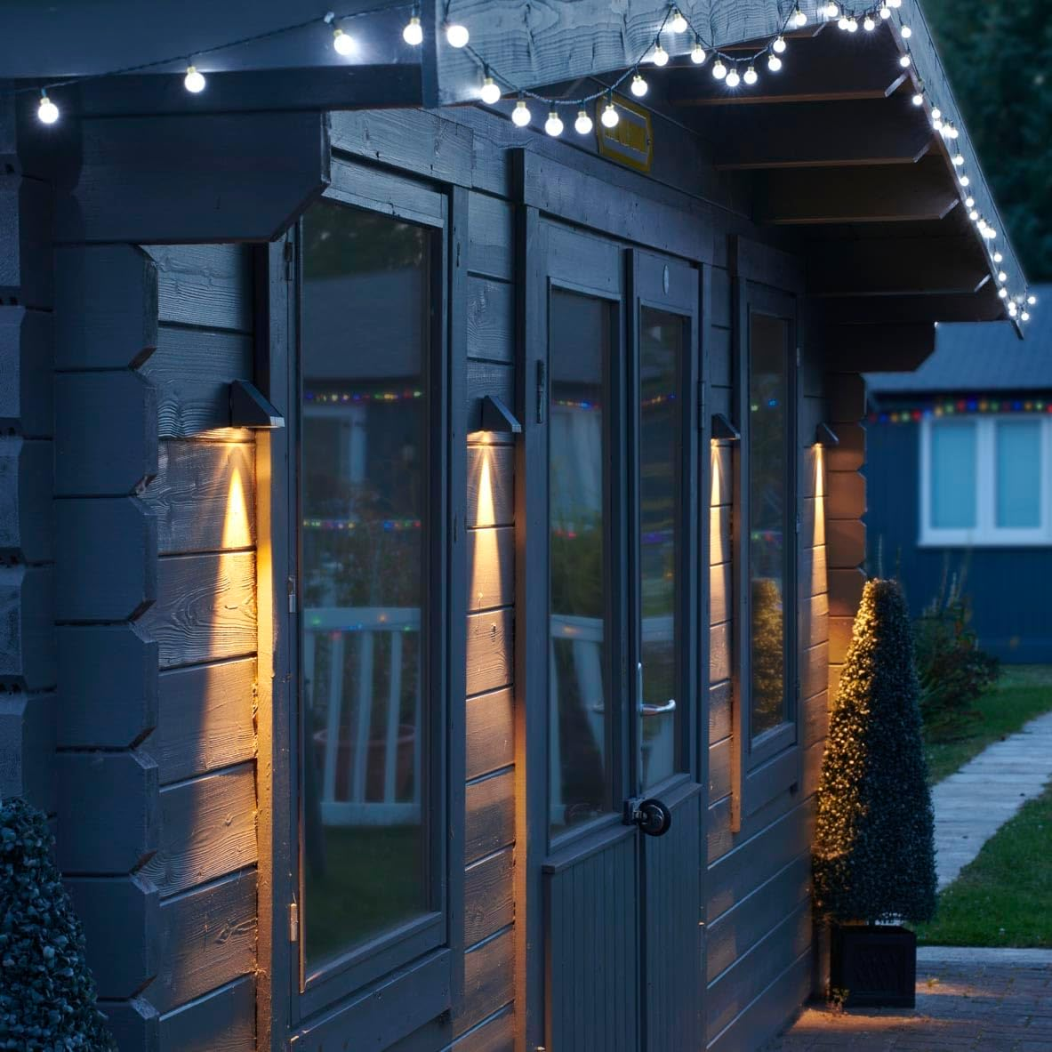 Auraglow Solar Fence, Wall & Post Lights &ndash; IP54 Waterproof Garden & Outdoor Downlights (4 Pack)