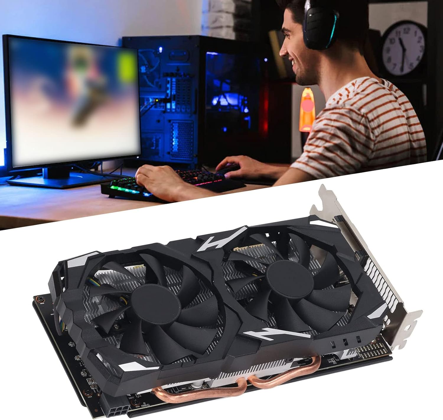 RX580 Gaming Graphics Card, 8GB GDDR5 256Bit Desktop Graphics Card with Cooling Fan for Win 10 11 for Linux, PCI Express 3.0 Computer Graphics Card Low Noise for Directx 12 (RX580 image number 3
