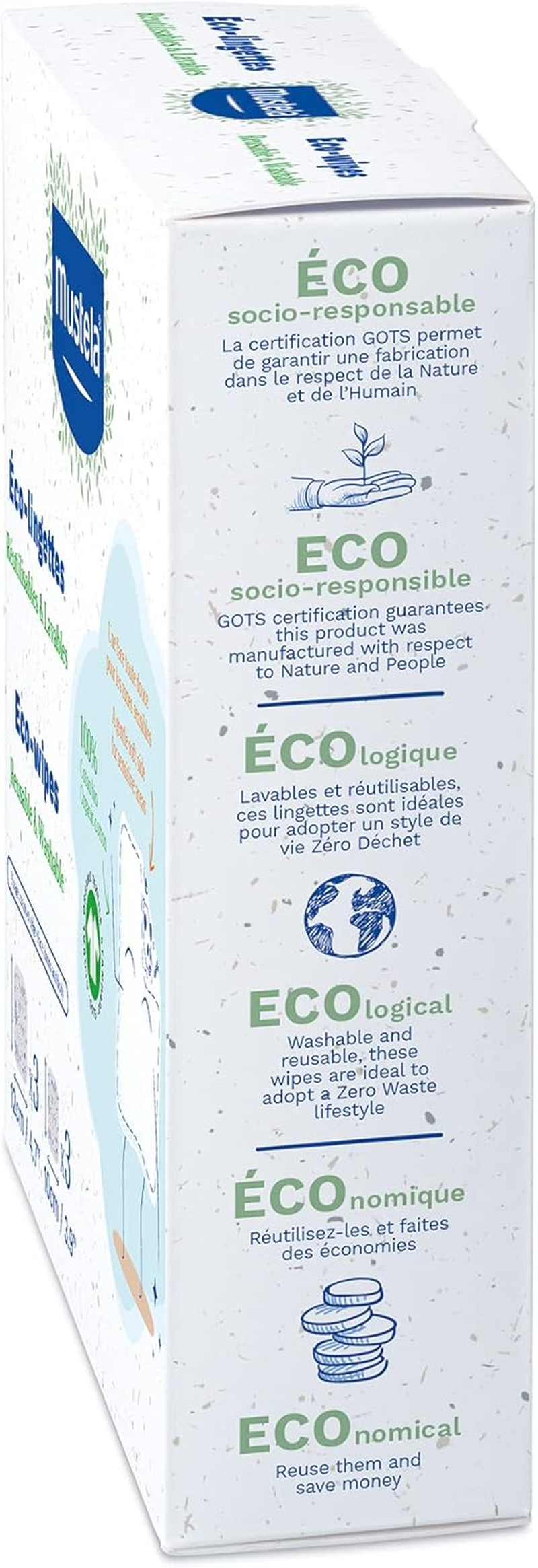 Mustela Reusable & Washable Eco-Wipes 6-Pieces image number 1