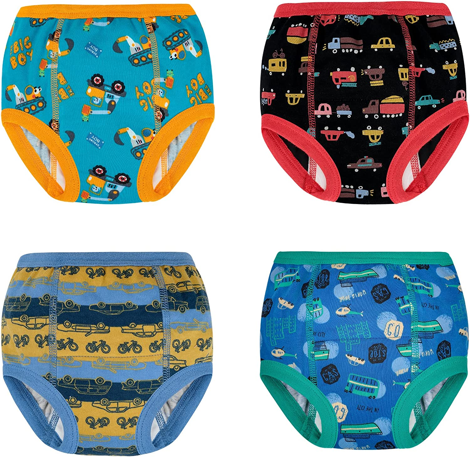 Moomoo Baby Potty Training Pants Absorbent Vehicle Training Pants for Toddler Boys 4 Packs 6T image number 5