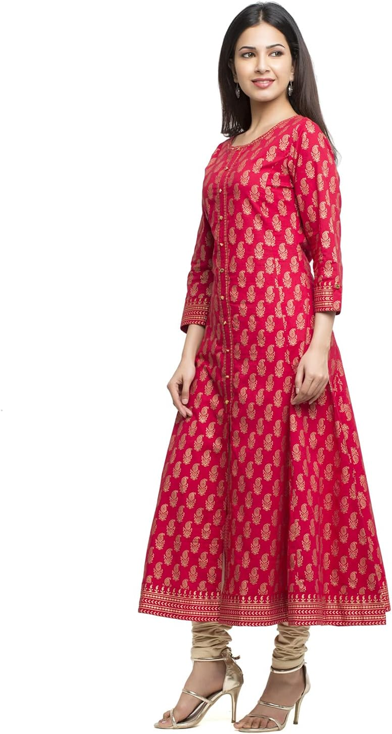 Yash Gallery Women'S Cotton Printed Anarkali Kurta for Women image number 1