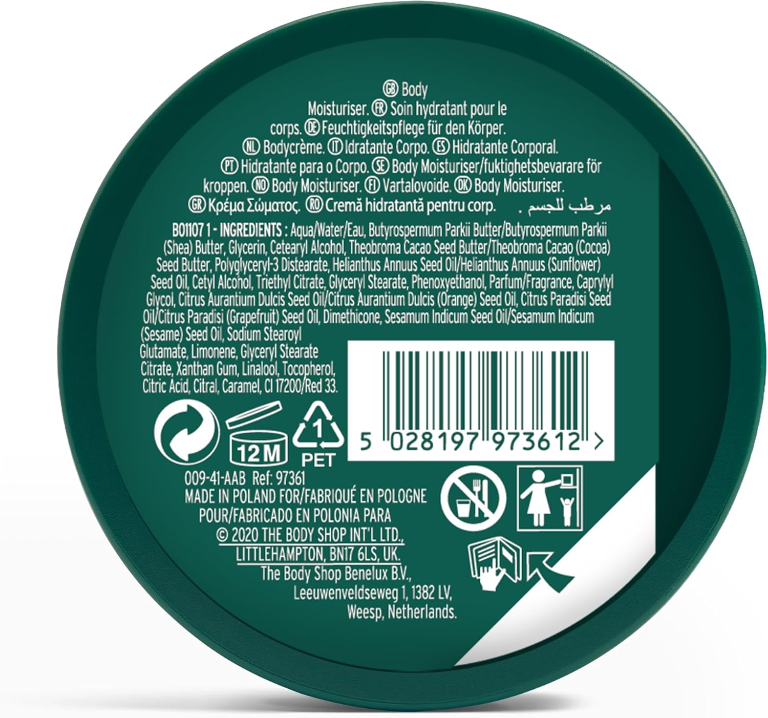 The Body Shop Body Butter Pink Grapefruit 6.75 Ounce (Packaging May Vary) image number 1