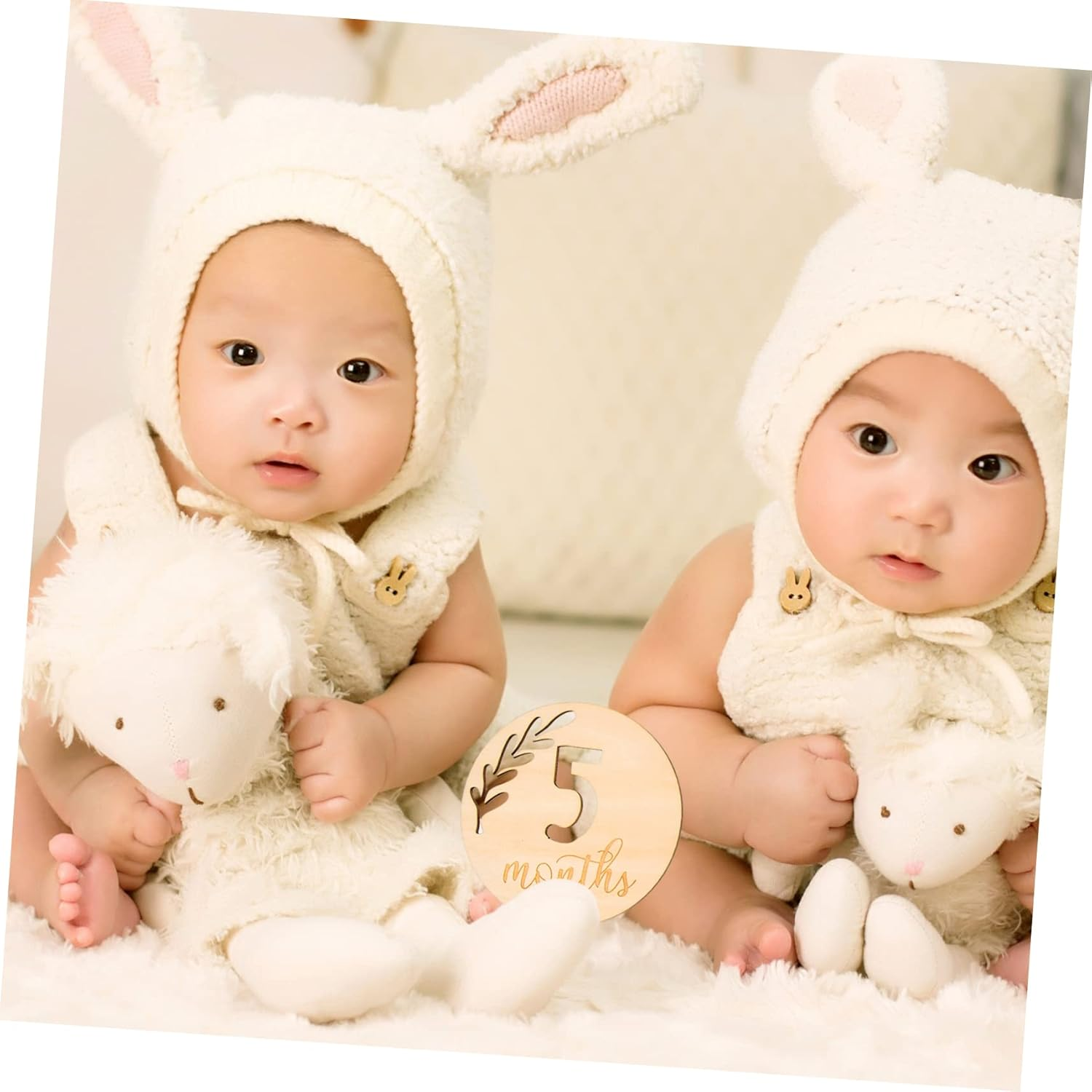 BESPORTBLE 12Pcs Newborn Milestone Blocks Monthly Commemorative Cards for Photography image number 4