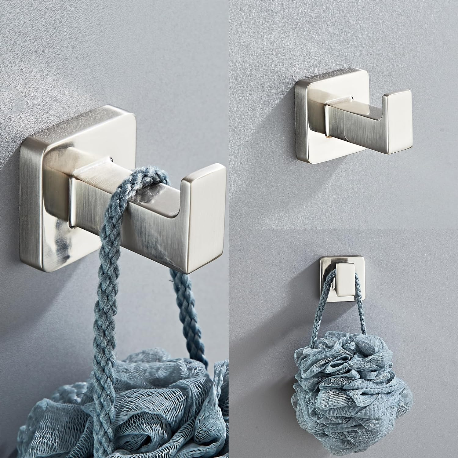 Brushed Nickel Bathroom Hardware Set 4 Pieces,Towel Bar Set Stainless Steel Wall Mounted, Includes 16In Hand Towel Bar, Towel Ring, Robe Towel Hooks,Toilet Paper Holder, Bathroom Towel Rack Set&hellip; image number 6