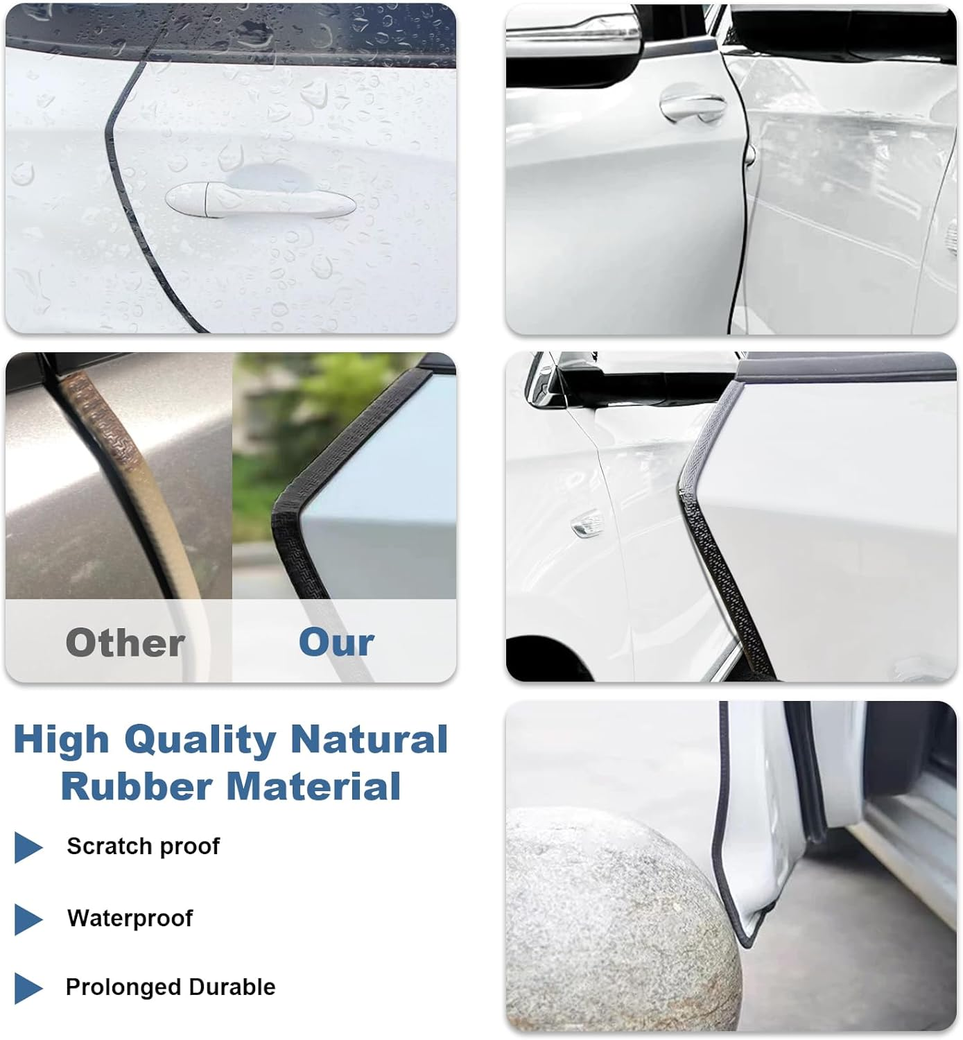 16.4 Ft Car Door Protector Edge Guards Seal, No Scratches Door Edge Guard, Durability No-Adhesive Rubber Edge Trim, Protect against Bumps Car Accessories, Suitable for Most Models image number 2