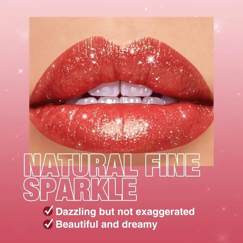 6Pcs Diamond Glitter Lipstick Set, Glitter Metallic Shimmer Lipstick 6 Colors, Non-Stick Sparkling Glitter Matte Lip Stick, Long-Lasting & Waterproof, Shiny Matte Lip Gloss for Women image number 2