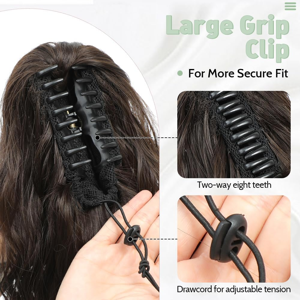 Fine plus 30.48 Cm Claw Clip Ponytail Extension - 1B image number 2