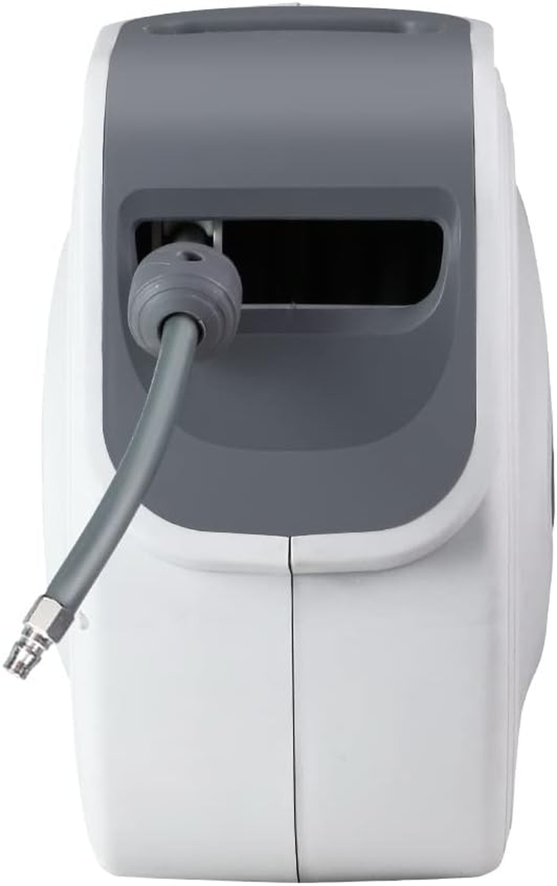 Giantz Air Hose Reel, 10M Retractable Garden Hoses Compressor Home Improvement Airs Tools for Spray Gun, Auto Rapid Rewind Hose-Link Wall Mount Rubber Stopper White image number 3