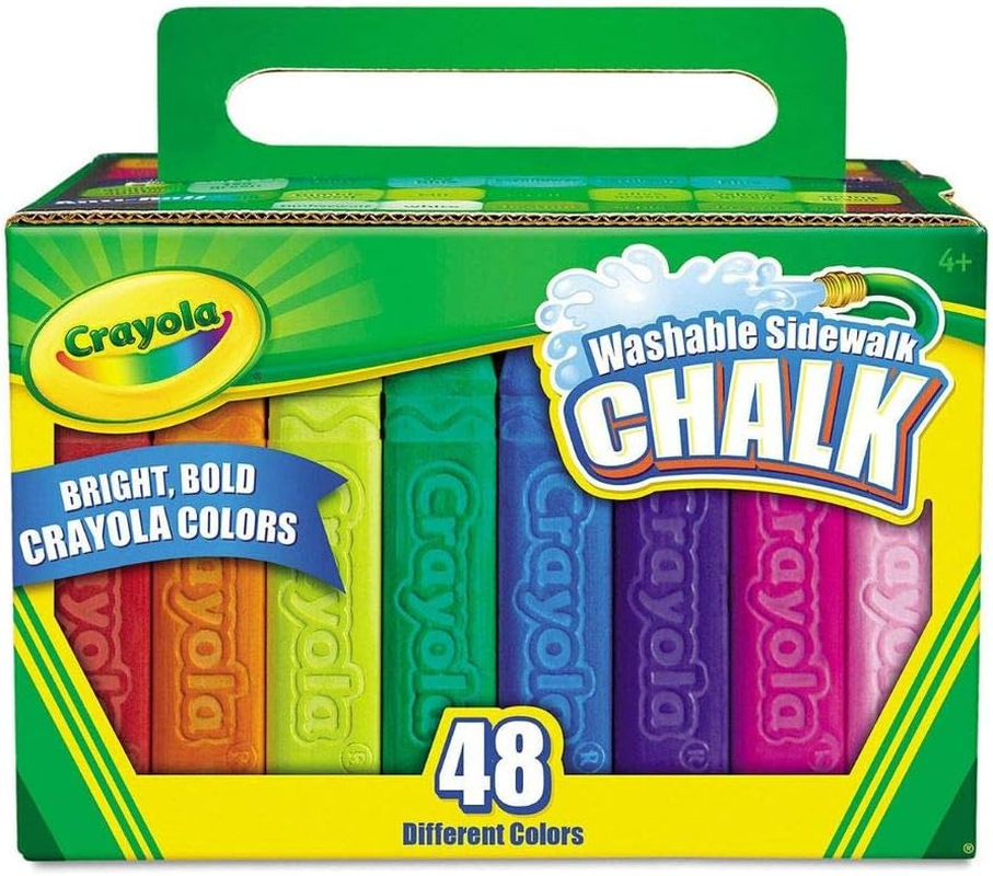 CRAYOLA Washable Sidewalk Chalk, Creative Outdoor Art, Perfect for Outdoor Kids&rsquo; Activities and Games, Multi, 48 Ct (51-2048-E-201)