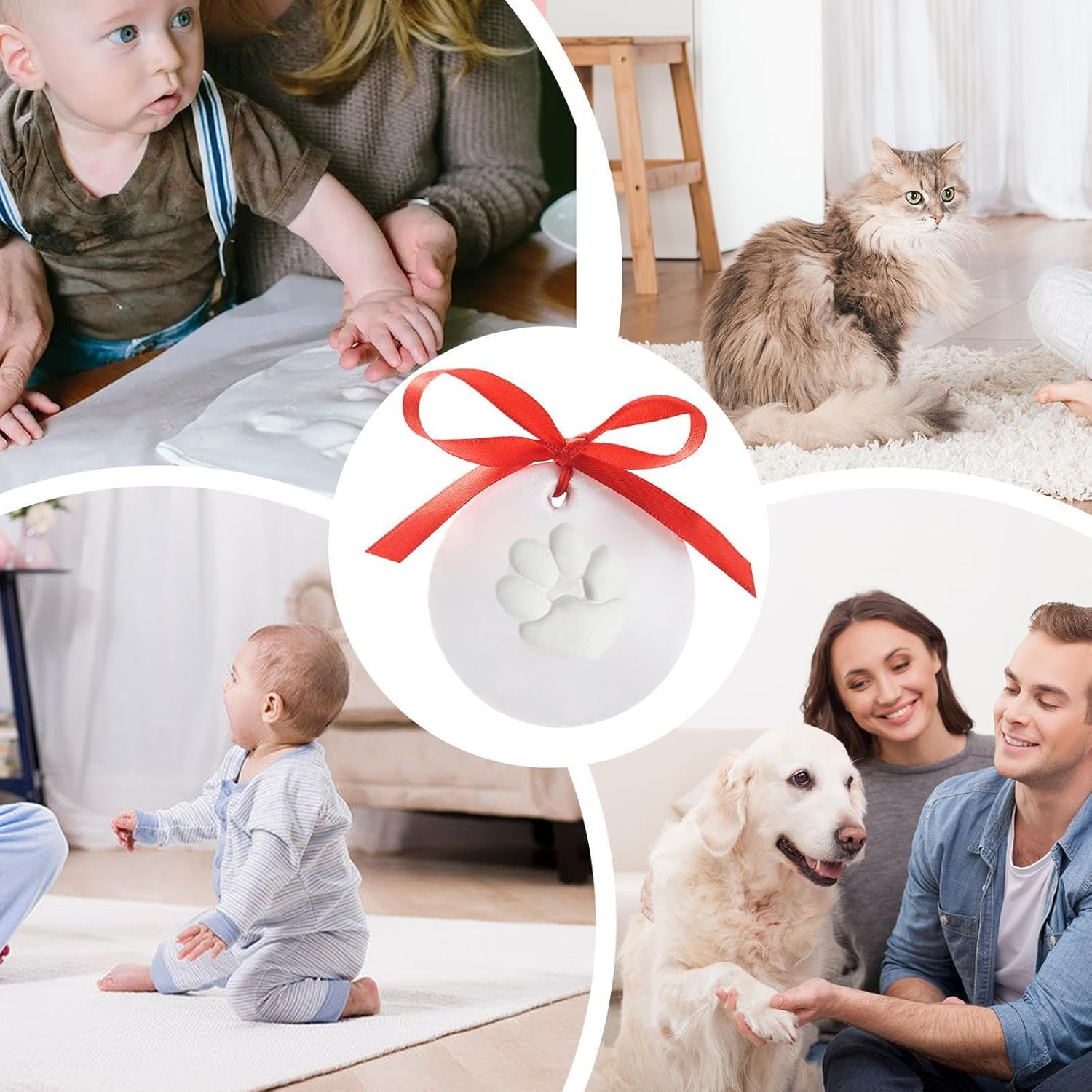 Moreeulsi Paw Print Kit for Dogs,Air-Dry Dog Paw Print Impression Kit | Dog Paw Print Kit, Clay Keepsake for Dogs, Pet Footprint Memorial Impression for Family Ornament image number 6