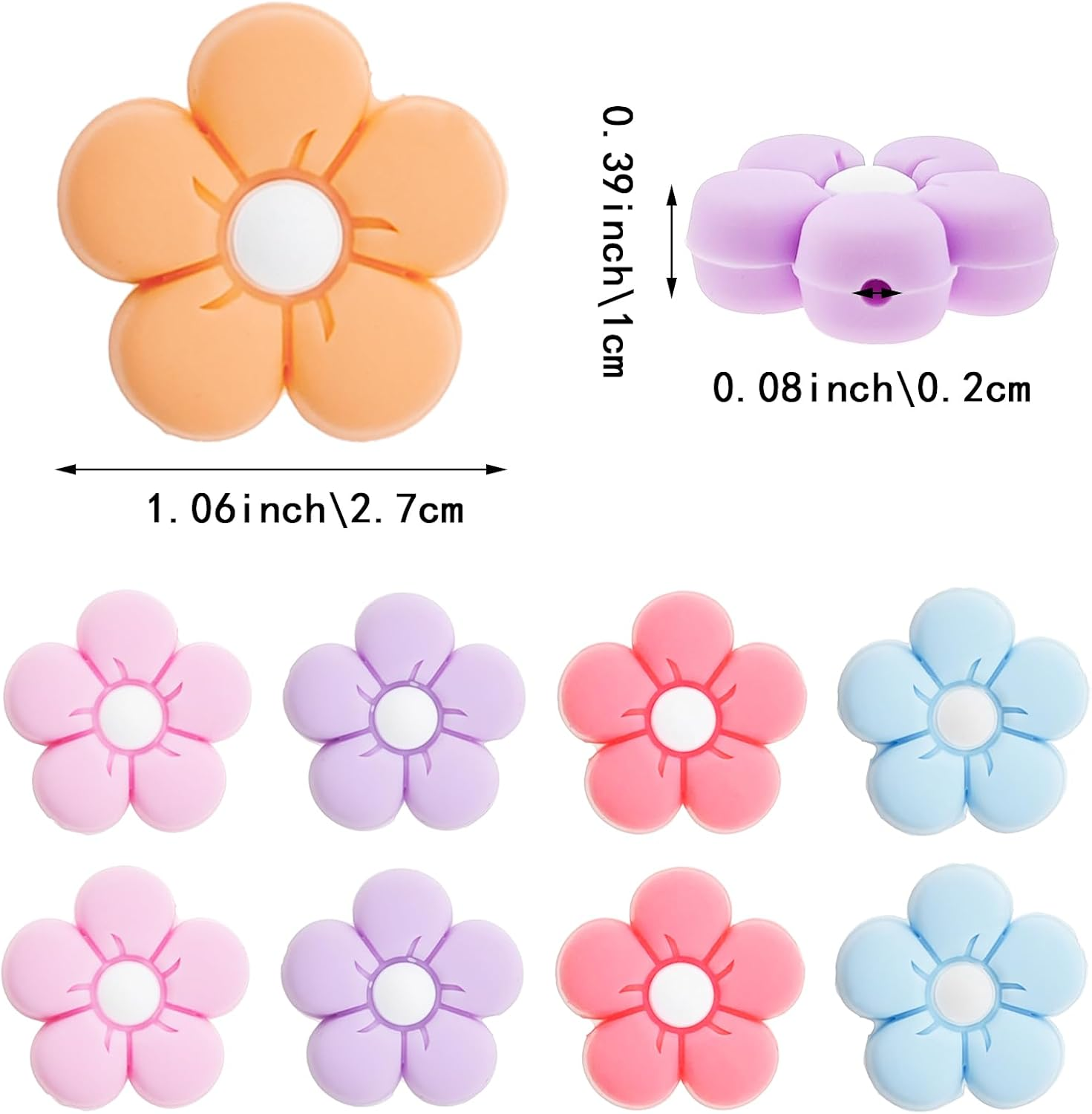 10 Pack Cute Flower Needle Point Protectors Silicone Needle Point Protectors Knitting Accessories and Supplies Knitting Needle Stoppers Knitting Needles Point Protectors Knitting Tools image number 5