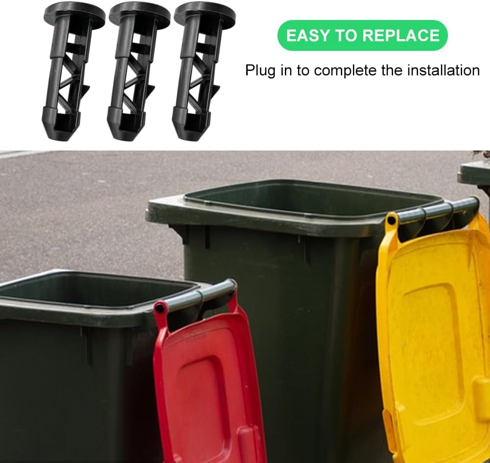 6Pcs Wheelie Bin Lid Hinge Pins, Latch Wheelie Trash Hinge Trash Can Hinged Pin Dust Bin Cover, Replacing 65Mm X 33Mm for 50/80/100/120/240L Wheelie Bin Lid Hinge Pin image number 6