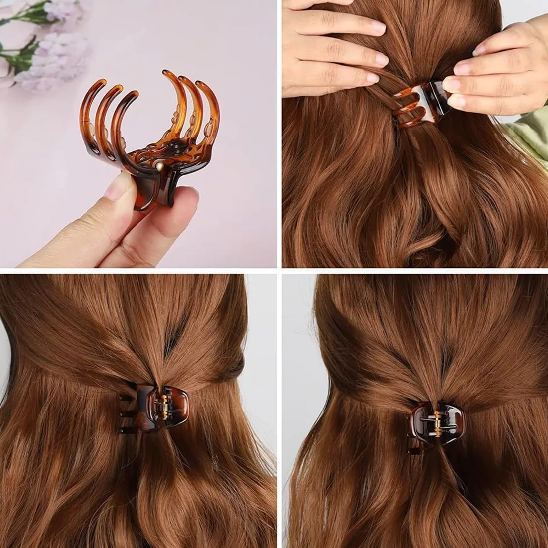 Pack of 36 Mini Hair Clips, Mini Plastic Hair Claw Clips, Non-Slip Grip Small Jaw Clips for Girls and Women, Black, Tortoiseshell, Transparent White image number 1