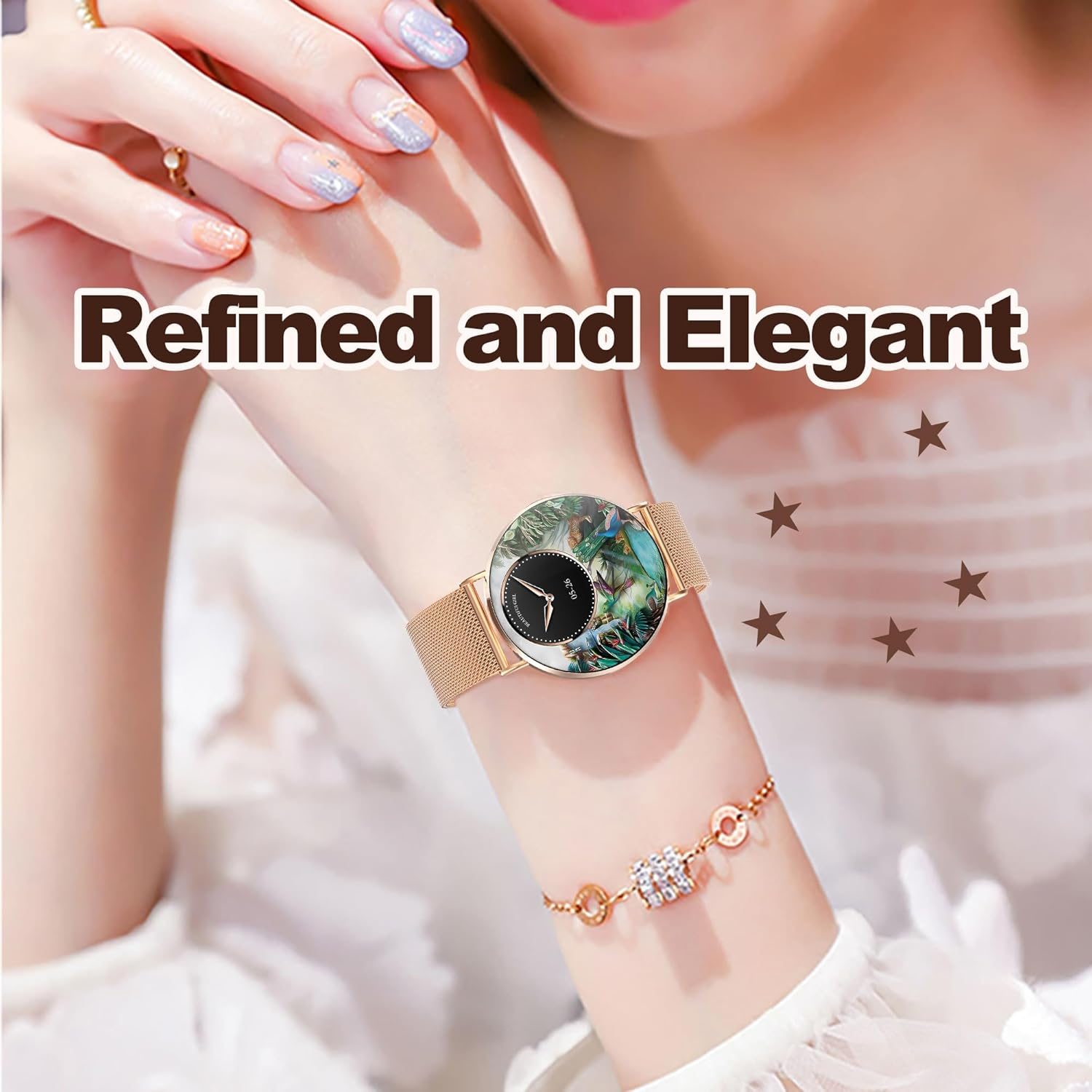 Ultra-Slim Smart Watches for Women(Call/2 Bands/All Metal), 1.32" AMOLED Ultra-Clear Screen Fitness Tracker with Spo2/Heart Rate/Sleep Tracking,Waterproof Smart Watch for Iphone/Samsung/Android - Silver image number 3