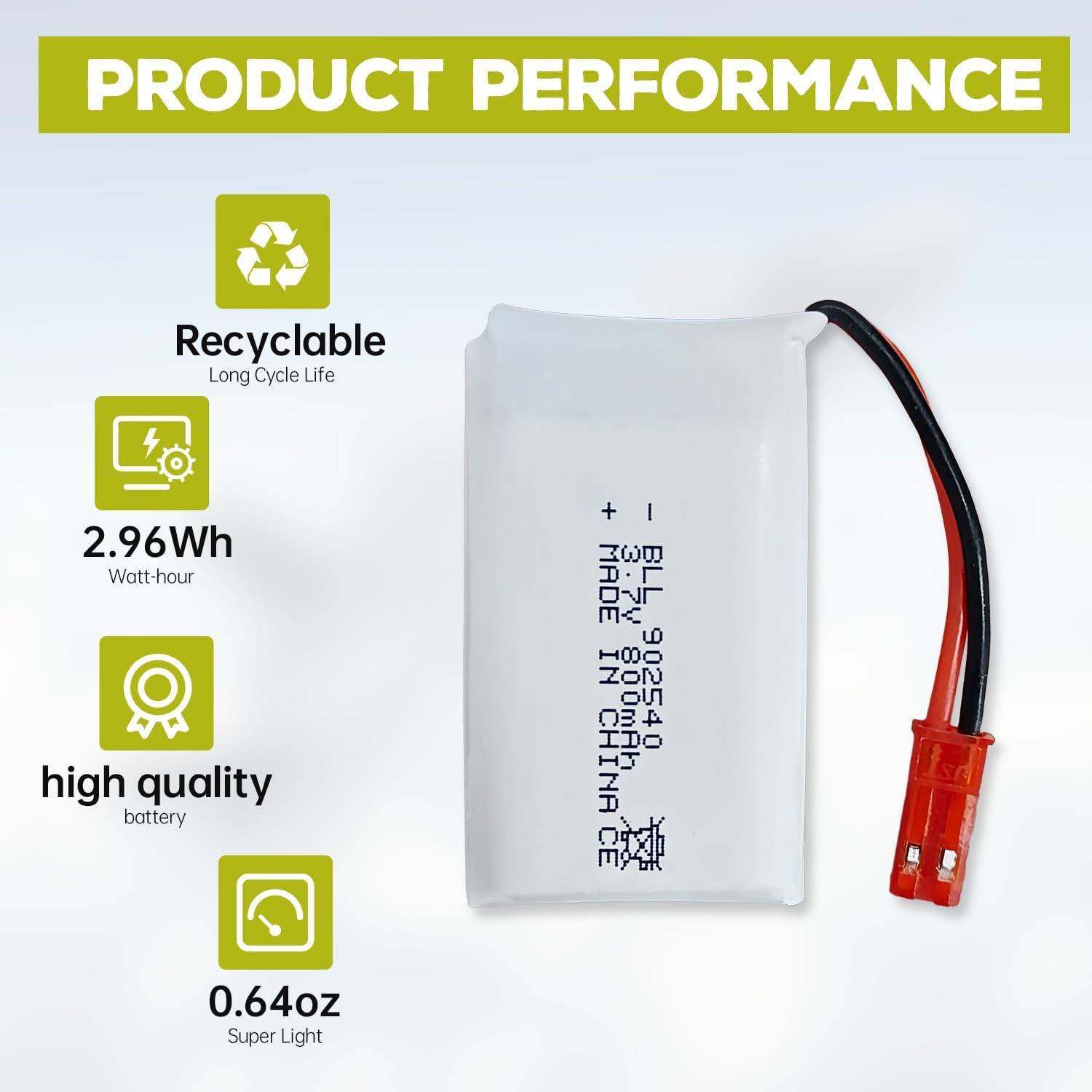 5PCS 3.7V 800Mah Lipo Battery Remote Control Drone Battery with 5In1 Charger JST Plug Suitable for SYMA X56W MJX X400W X300C X800 HS110 HS200 S670 V950Hd S1750 V2450 RC Quadcopter Battery image number 1