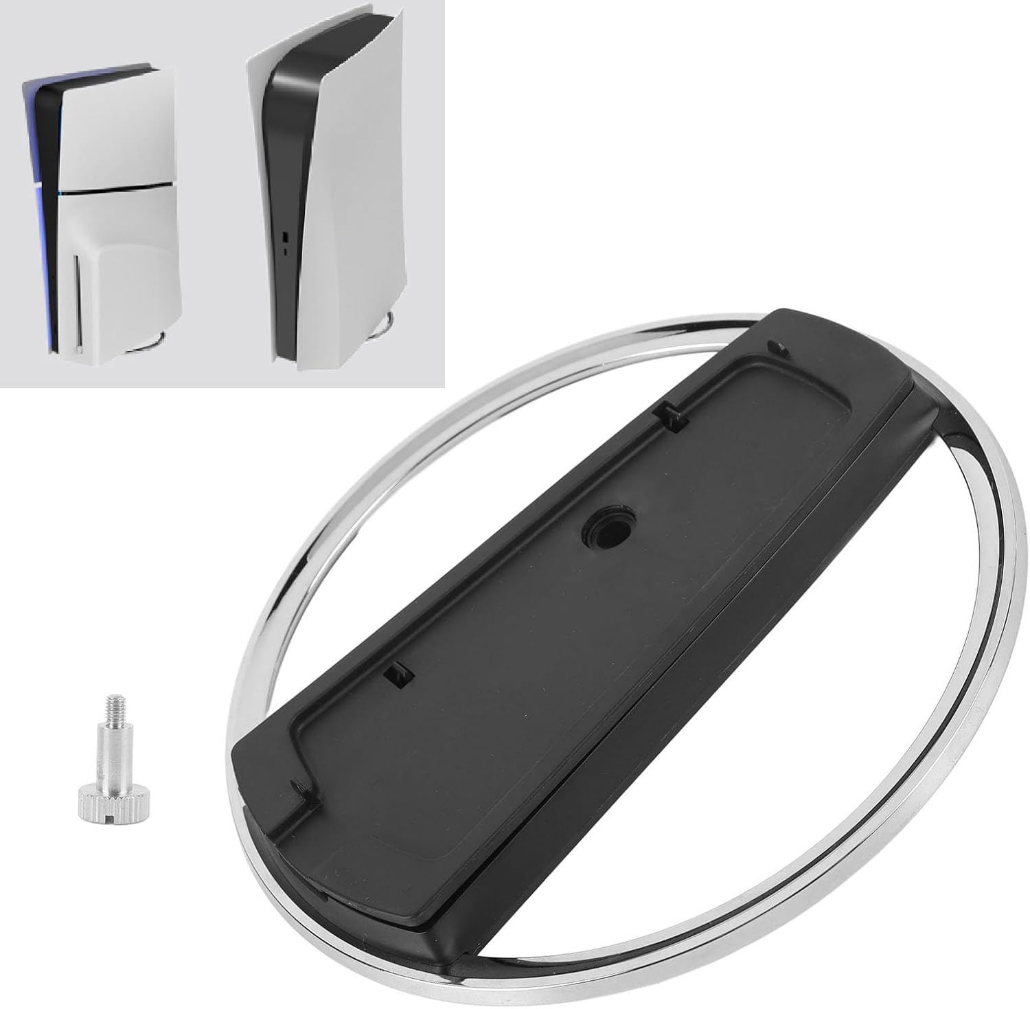 Vertical Stand for Slim/Disc/Digital Edition Gaming Consoles, Base Stand Replacement for CFI-1000 CFI-2000, Non Slip Base Bracket with Screw image number 2