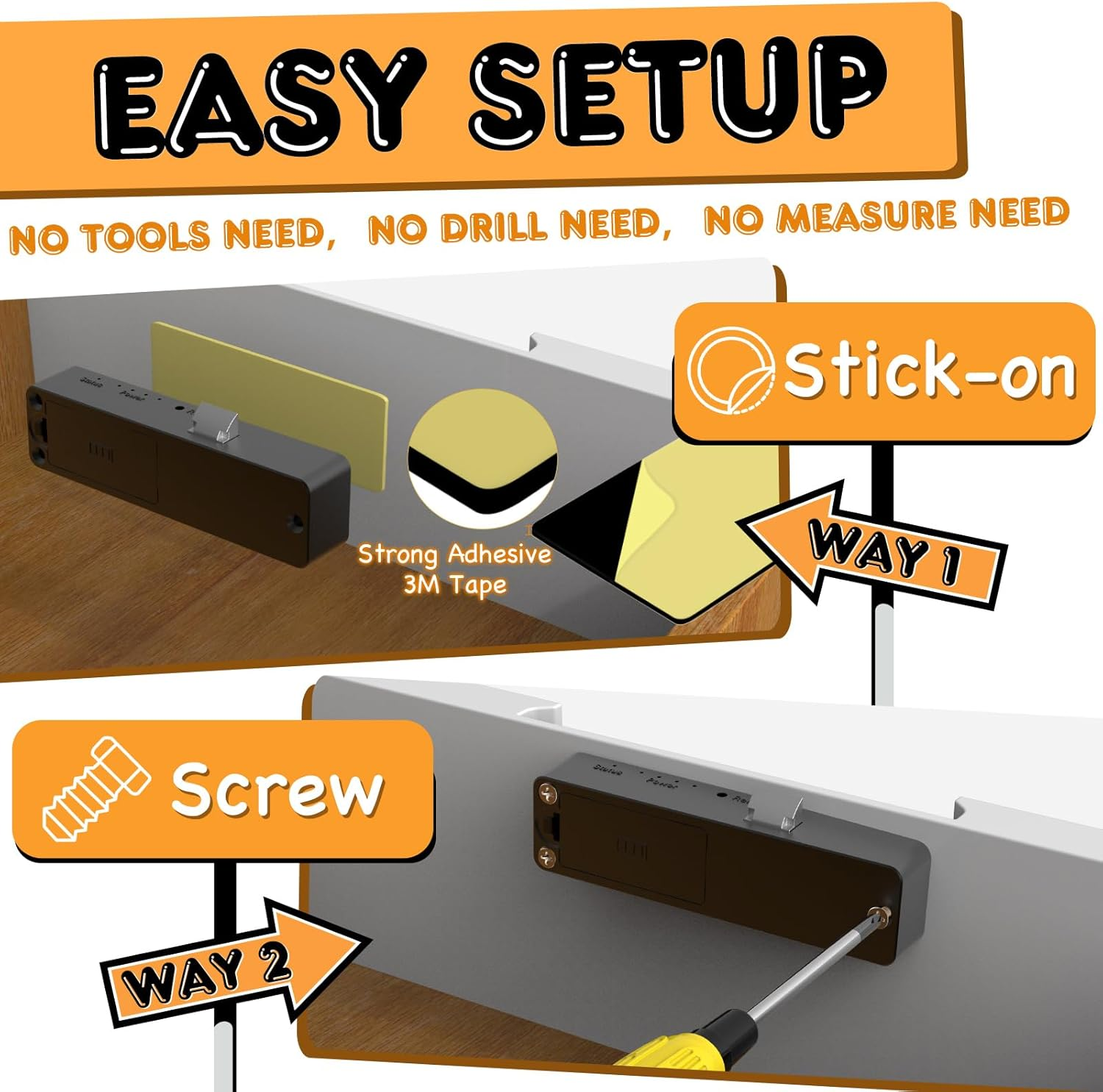 Smart Cabinet Lock,Hidden Drawer Lock Cabinet Lock,Child Safety Baby Proof Cupboard Locks for Children Liquor File Cabinet Cupboard Desk Dresser Black image number 1