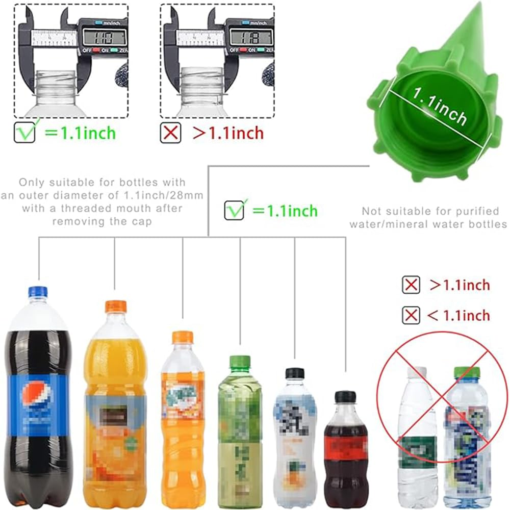 12 PCS Self Plant Watering Spikes,Adjustable Self Watering System, Automatic Drip Irrigation System with Slow Release Control Valve Switch - for Flowers or Vegetables Indoor & Outdoor image number 2