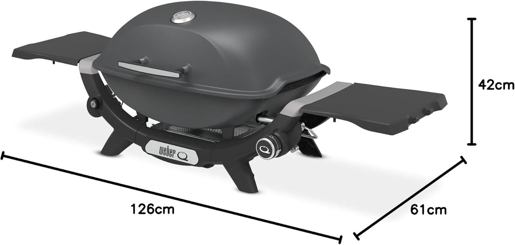 Weber Q Premium Gas BBQ (Q2200N - Latest 3Rd Generation) - LPG Charcoal Grey