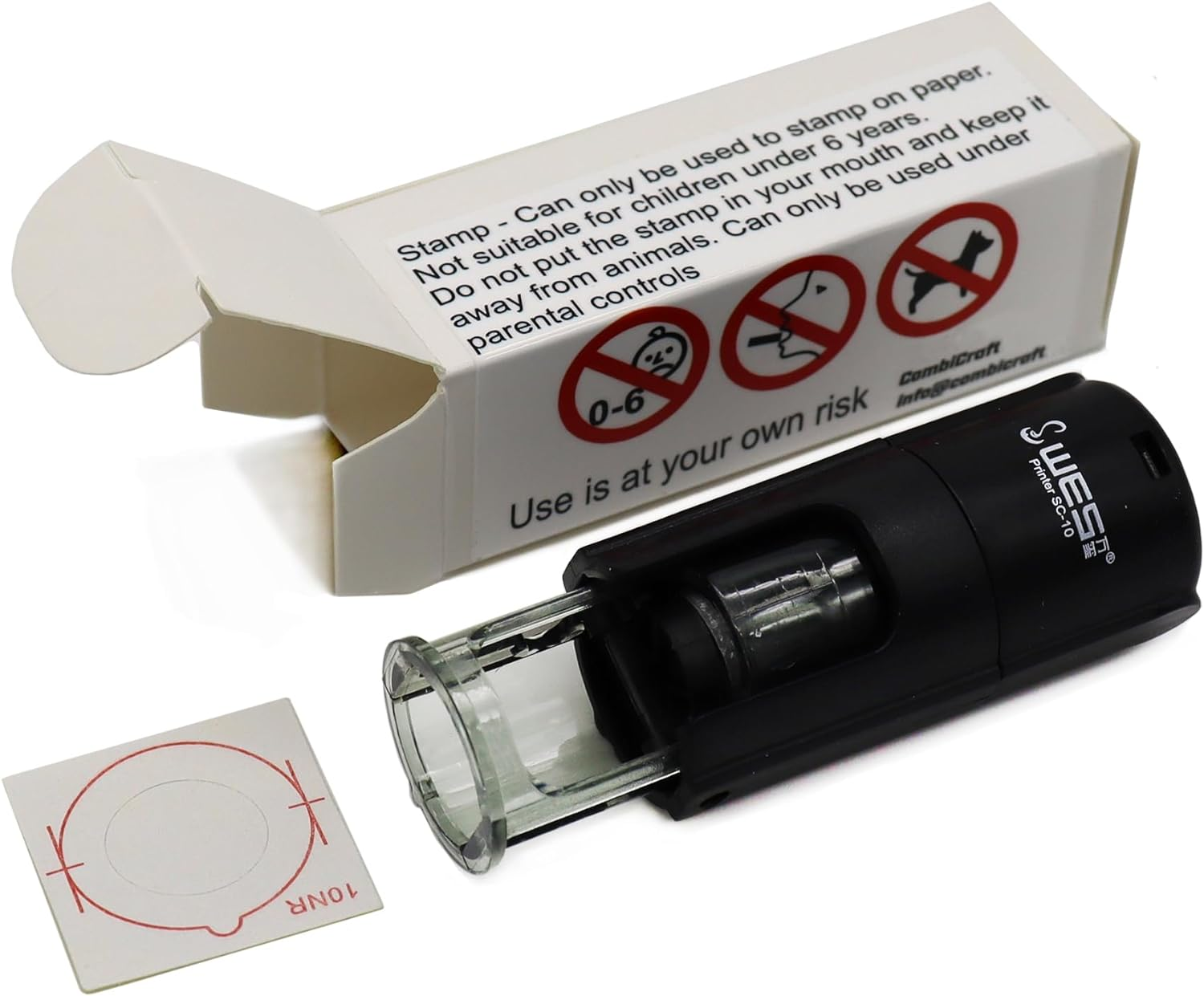 COMBICRAFT Self Inking Paw Stamp Black Ink 10Mm Diameter Loyalty Stamp Arts Craft Stamp image number 1