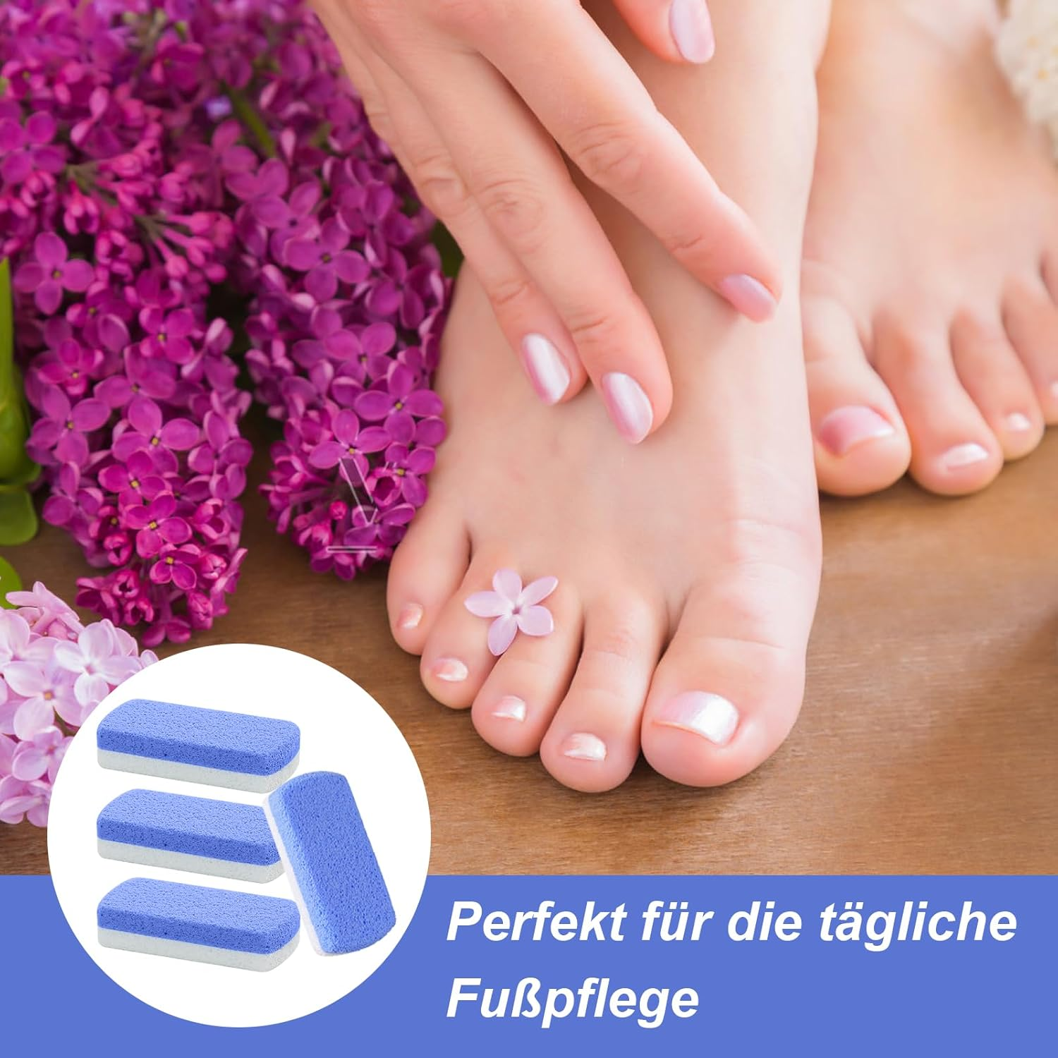 VEGCOO Pack of 4 Pumice Stone Foot Care, Double Sided Pumice Stone, Double Sided Foot Pumice Stones for Feet, Grinding Stones for Removing Dead Skin, Callus, Cuticles image number 6