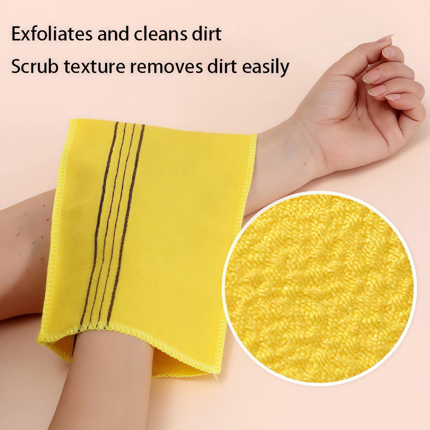 Korean Exfoliating Mitt for Remove Dead Skin Viscose Deep Exfoliating Gloves - Great for Body Scrub, Keratosis Pilaris and Self Tanning. Easily Smooth Skin Surface Dead Skin Exfoliating Gloves image number 6