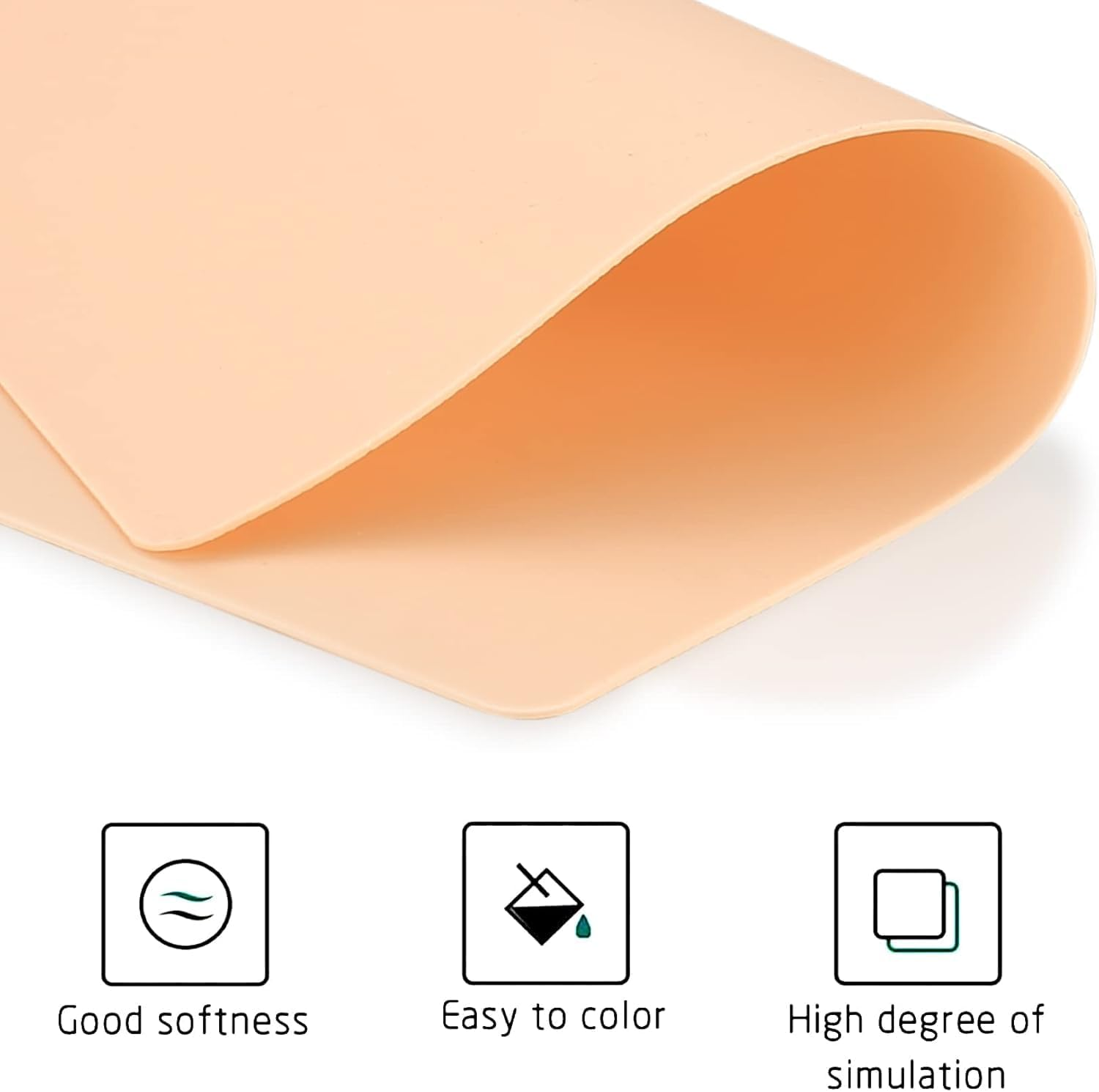 Tattoo Practice Skin 10Pcs Double-Sided Fake Skin 1.3Mm Silicone Sheets (7.4"X5.6") for Microblading Eyebrow Lips & Tattoo Practice Realistic Texture for Beginners/Pro Artists image number 2