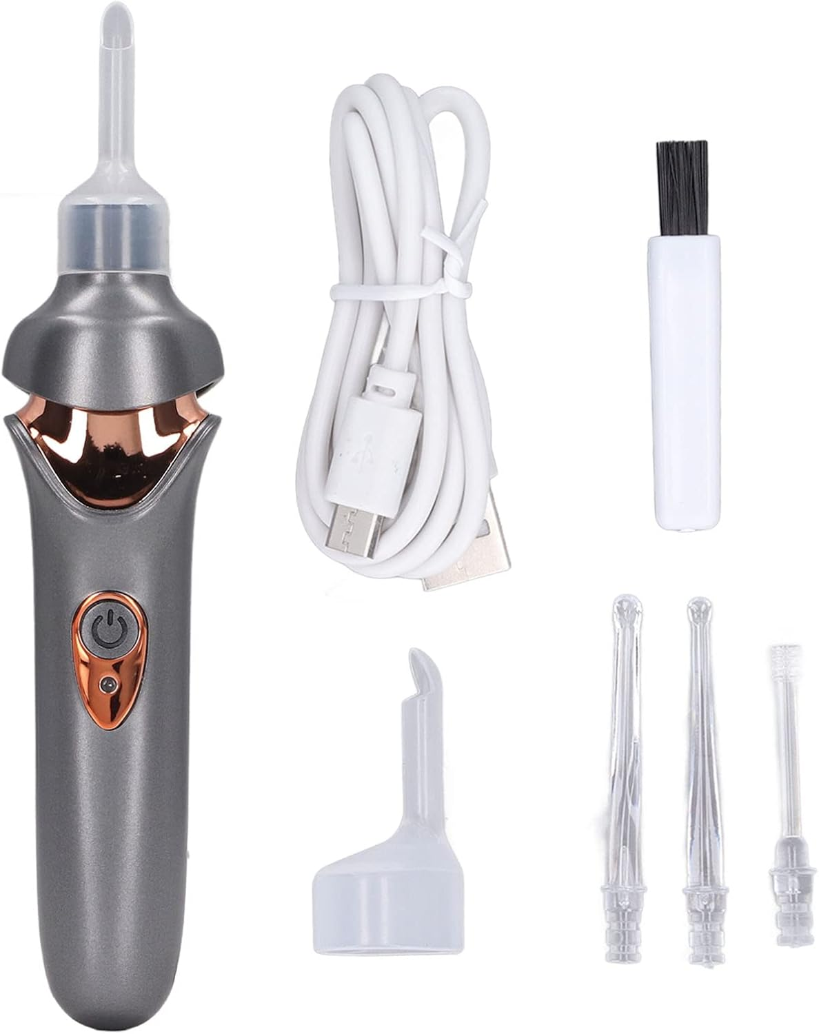 Electric Ear Suction Device, Portable Automatic Electric Vacuum Ear Pick Ear Cleaner Earwax Remover with LED Light for Earwax Removal, Soft Prevent Ear-Pick Clean Tools Set (Black) image number 1