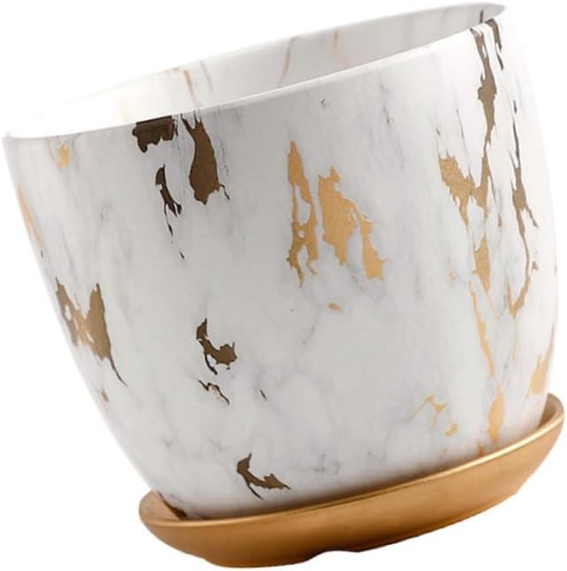 BESPORTBLE Marble Flowerpot Ceramic Planter for Home Office Storage Container for Bonsai Gardening Supply image number 4