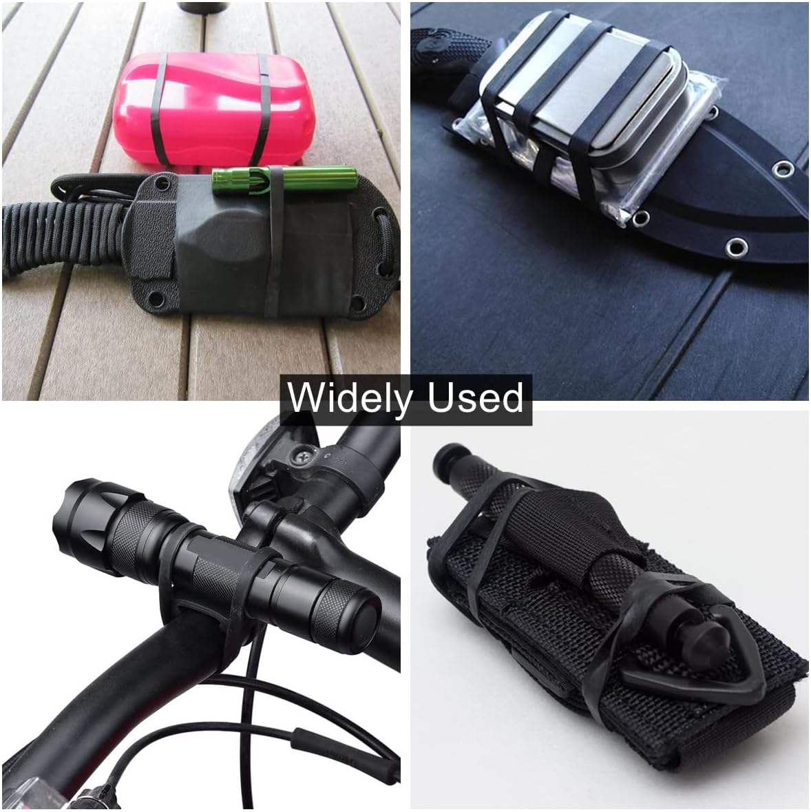 Tactical Rubber Bands Size #107 (7'' X 3/5''), 20 Pcs Black Thick Extra Large Ultra Wide Strong Heavy Duty Rubber Bands for Office, Home, School, Industrial, Outdoor Camping Survival Fishing