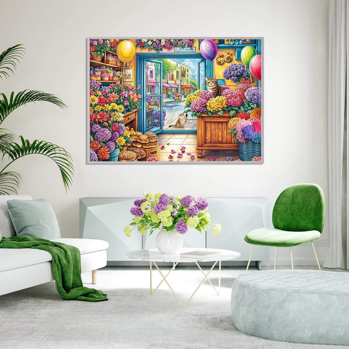 Jigsaw Puzzles for Adults 1000 Pieces, Interlock Perfectly Letter on Back No Dust, Home Decor Birthday Gift Toy for Men Women Elders Seniors, 1:1 Poster - Full House image number 2