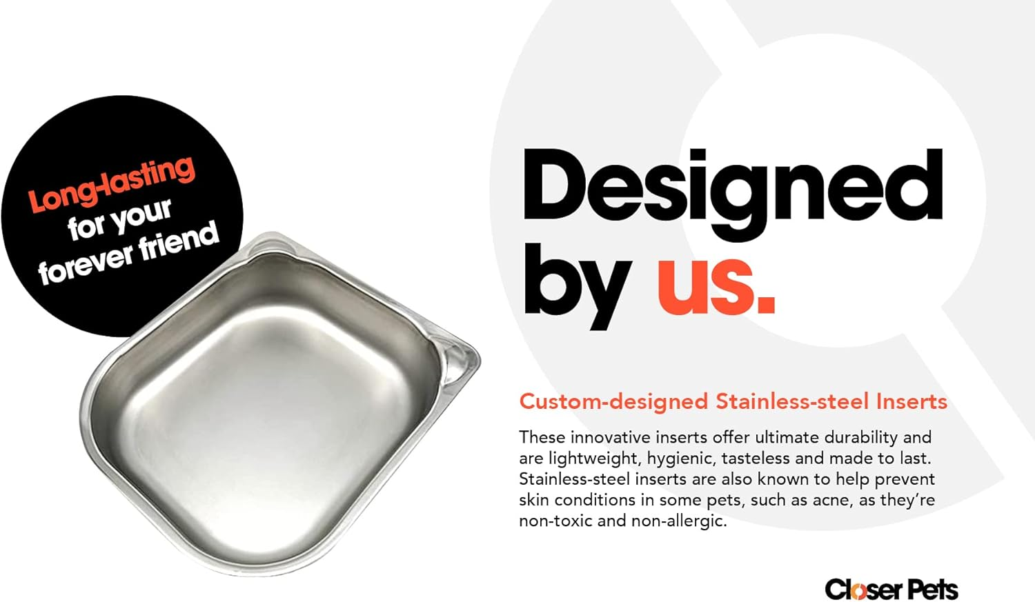 Cat Mate Stainless Steel Bowl Inserts X 2 for Cat Mate C100 and C200 Automatic Feeders (Feeder Not Included) image number 2