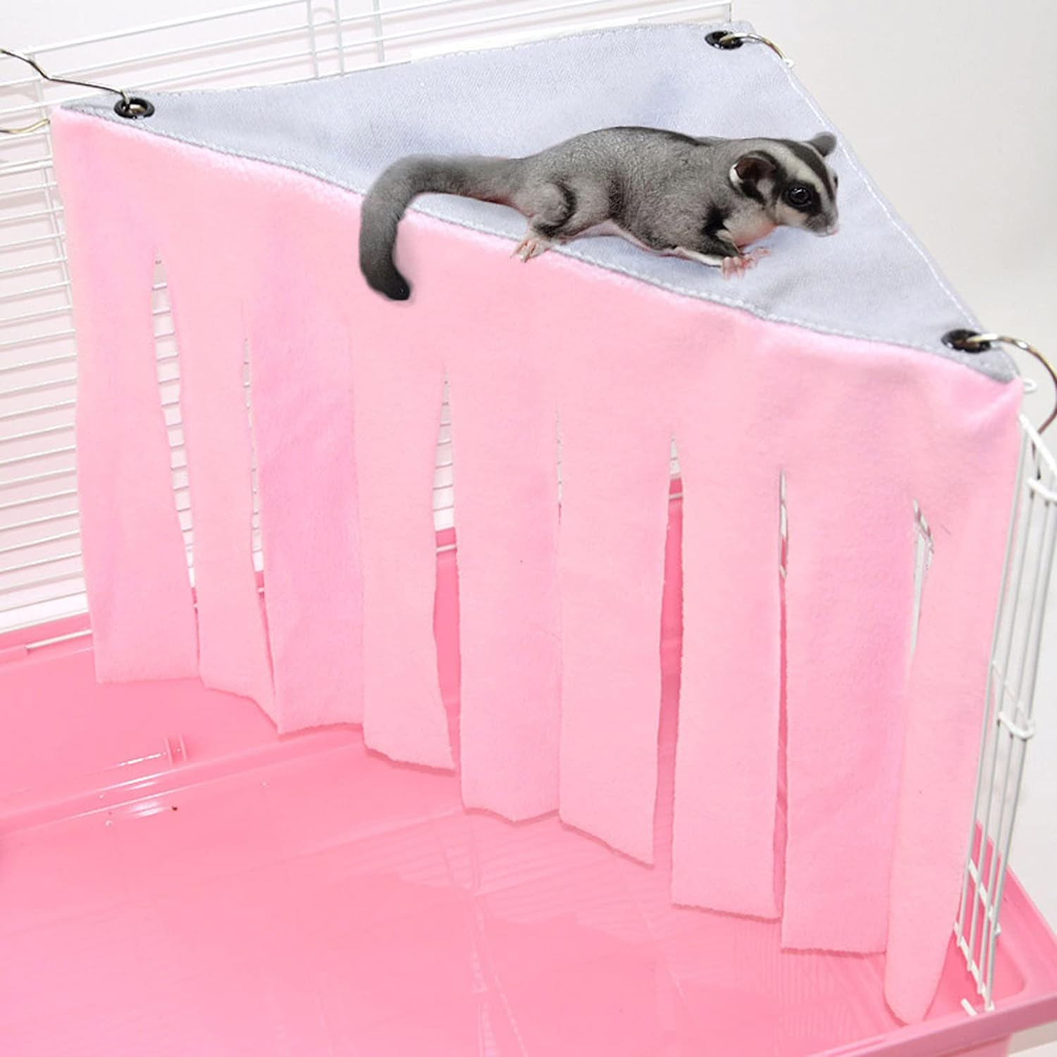 TRADERPLUS 2 Pieces Guinea Pig Hideout Rat Hideaway Corner Curtain Small Pets Hiding Spot for Ferrets Chinchillas Hedgehogs Dwarf Rabbits (Pink+Purple) image number 6