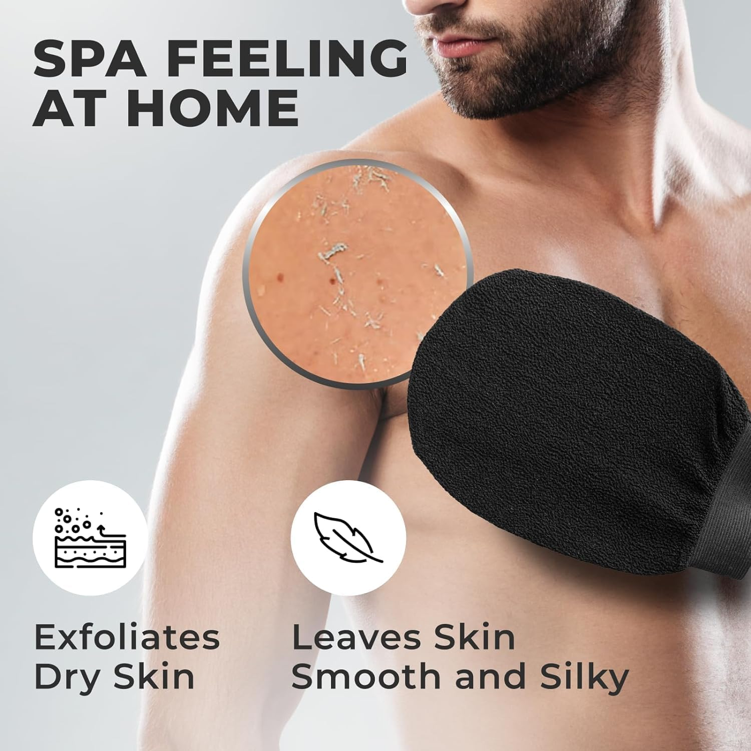 BEANPRECOY 3Pcs Exfoliating Mitt Body Scrub Gloves Deep Exfoliator for Shower Soft Dead Skin Remover Bath Body Exfoliating Glove for Women Men Removing Exfoliation Easy Foaming Smooth Skin Surface image number 5